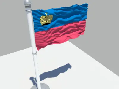 Liechtenstein flag 3D model