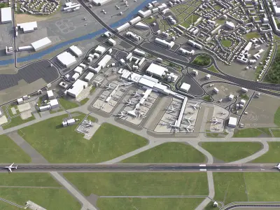Glasgow - Airport - GLA Low-poly 3D model
