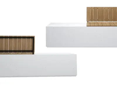 Concrete bench - BOX WBH 3D model