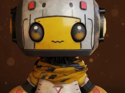 Cute Robot Low-poly 3D model get