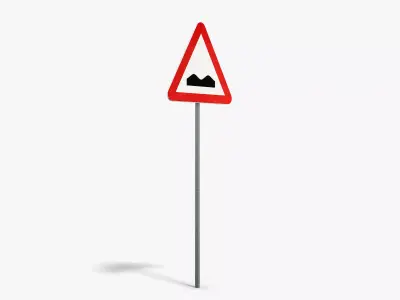 Uneven Road Sign Low-poly 3D model