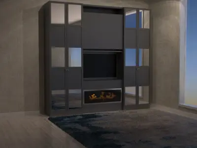 Wardrobe With TV  3D model