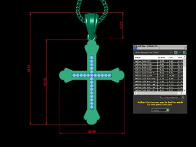 Cross Light Gold 4CP008 3DM STL 3D print model