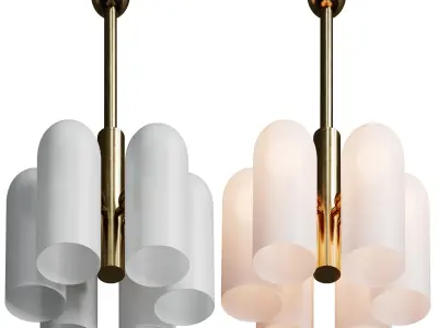 CEILING LIGHT ODYSSEY 3 LACQUERED BURNISHED BRASS Low-poly 3D model