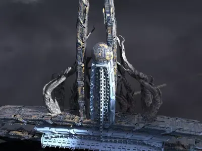 Royal Kings Autumn ivy sci fi tower Low-poly 3D model