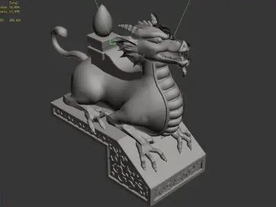Mountain Stone Sculpture - Animal Stealth 02 3D model