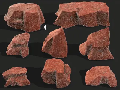 Mountain Rocks - 3D Models PBR Pack 03 Low-poly 3D model