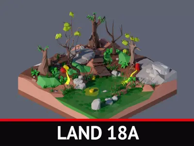 land 18A Low-poly 3D model