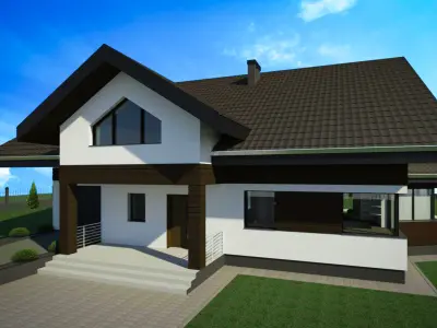 House at night 3D model purchase