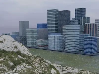 Huge city Free low-poly 3D model