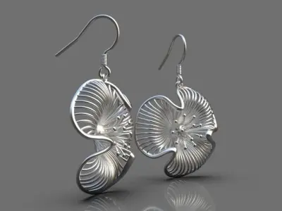 Flower earrings 3D print model