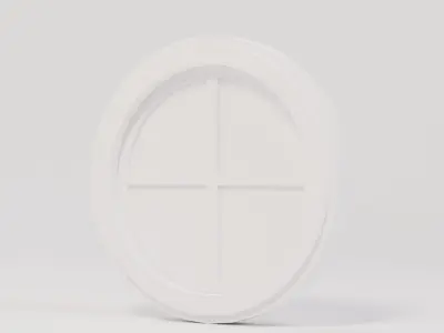 Circle Wooden Window 50x6x50 Low-poly 3D model