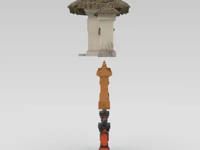 Pagar Kuno Bali Antique Balinese Fence Element 3D model