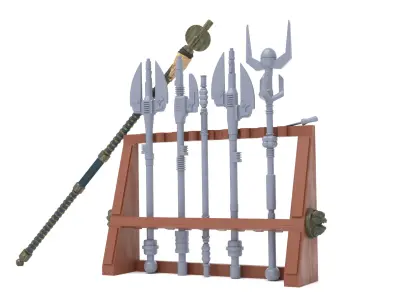 Vibro Spear Rack 1-12 Scale Blackseries 3D print model