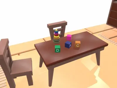 Isometric cartoon children room 06 3D model