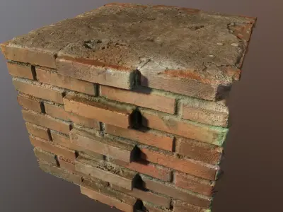 brickblock01 old brick wall 3D model