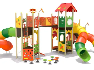 Double Decker Playground Low-poly 3D model