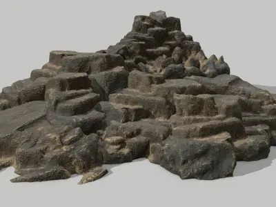 Rock Set Low-poly 3D model 10