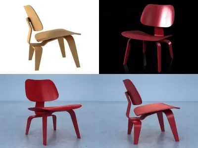LCW eames chair 3D model