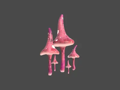 Fantasy Mushroom G03 Red - Scene Backdrop Design Low-poly 3D model