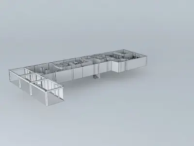 office floor plan of building Free 3D model