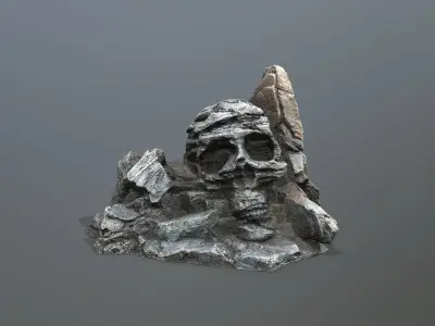 Skull Rock Low-poly 3D model shop