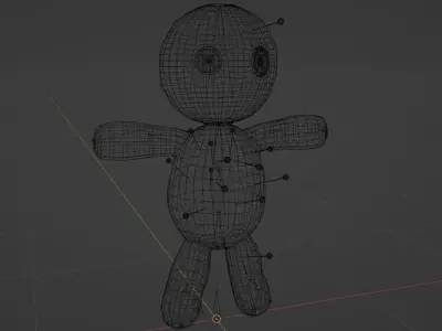 Voodoo Doll - Low Poly - Rigged Low-poly 3D model