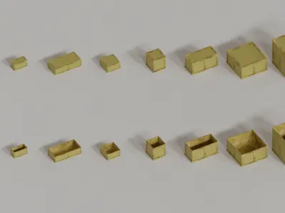 Crates Pack Low-poly 3D model