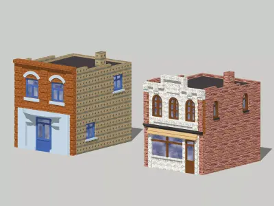 Shop Store Building House by Outland Models Low-poly 3D model