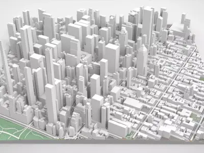 Cityscape New York USA fragment city  3D model
