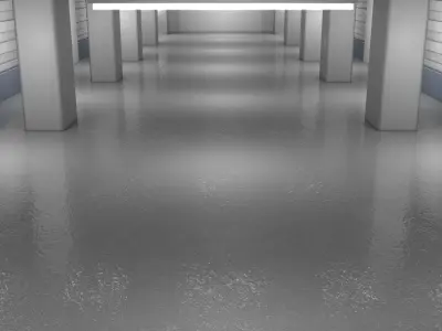 Empty Factory Warehouse Interior 3D model