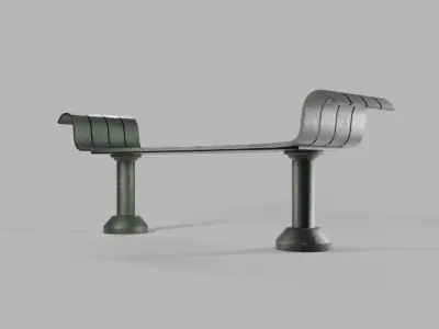 Bench metal Low-poly 3D model