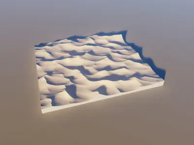 Desert sand landscape terrain Low-poly 3D model