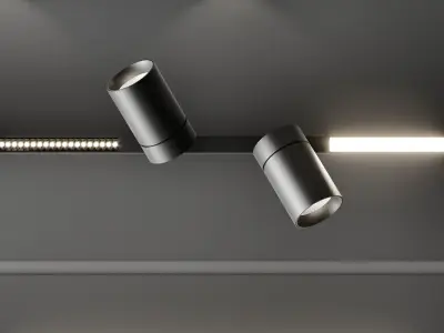 Reggiani set 3 acoustic ceiling lamp 3D model