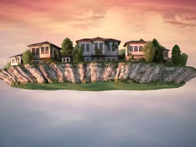 3D High Detailed Fantastic Flying Island Scene 3D model