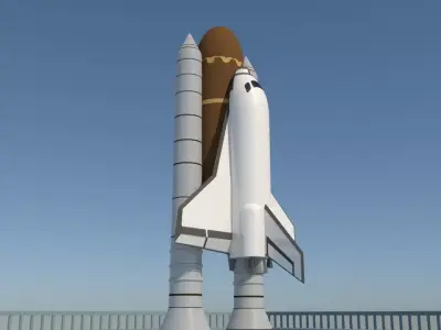 Space shuttle Low-poly 3D model