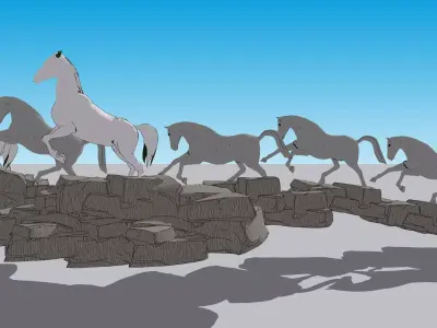 Atrwork Horses 3D model