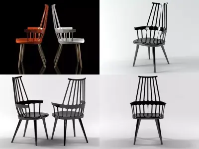 Comeback four different chairs 3D model