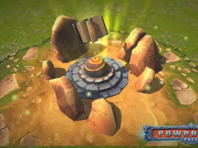 Power-Ups Pack Low Poly Low-poly 3D model