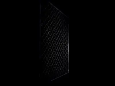 Fence background with in foreground Low-poly 3D model