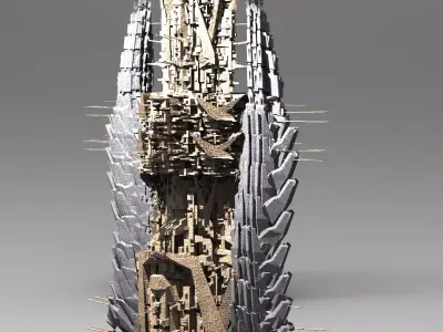 Sci-Fi City Royal Tower Kit bash 3D model