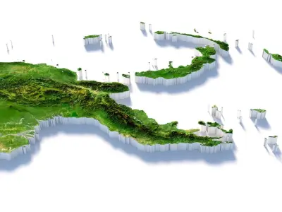 Papua New Guinea Terrain Country 3D model