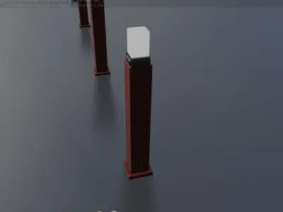 Street Light 8 Bollard 900mm Dark Red Version 3 Low-poly 3D model