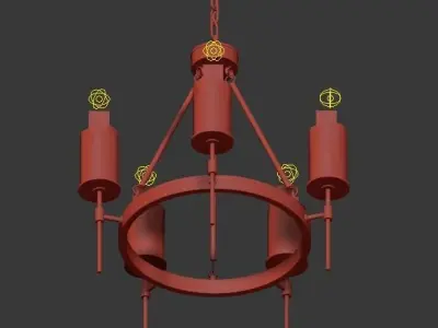 Conne 5 metal chandelier 3D model