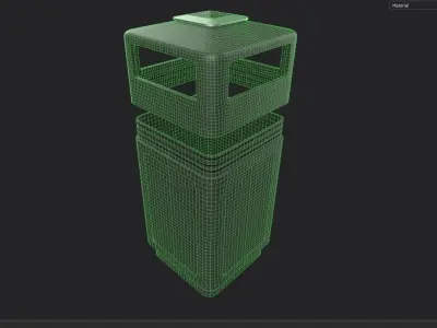 Trashcan m1 Low-poly 3D model