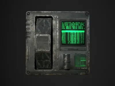 Sci-fi Panel Element Low-poly 3D model get