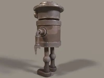 Simple Stylized Low-poly Robot Low-poly 3D model