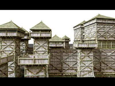 Wooden Castle- 3d Model 3D model