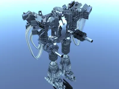 Robot Cyborg SciFI Game Character 3D model