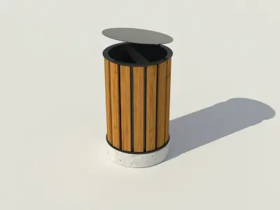 park litter bin 03 3D model
